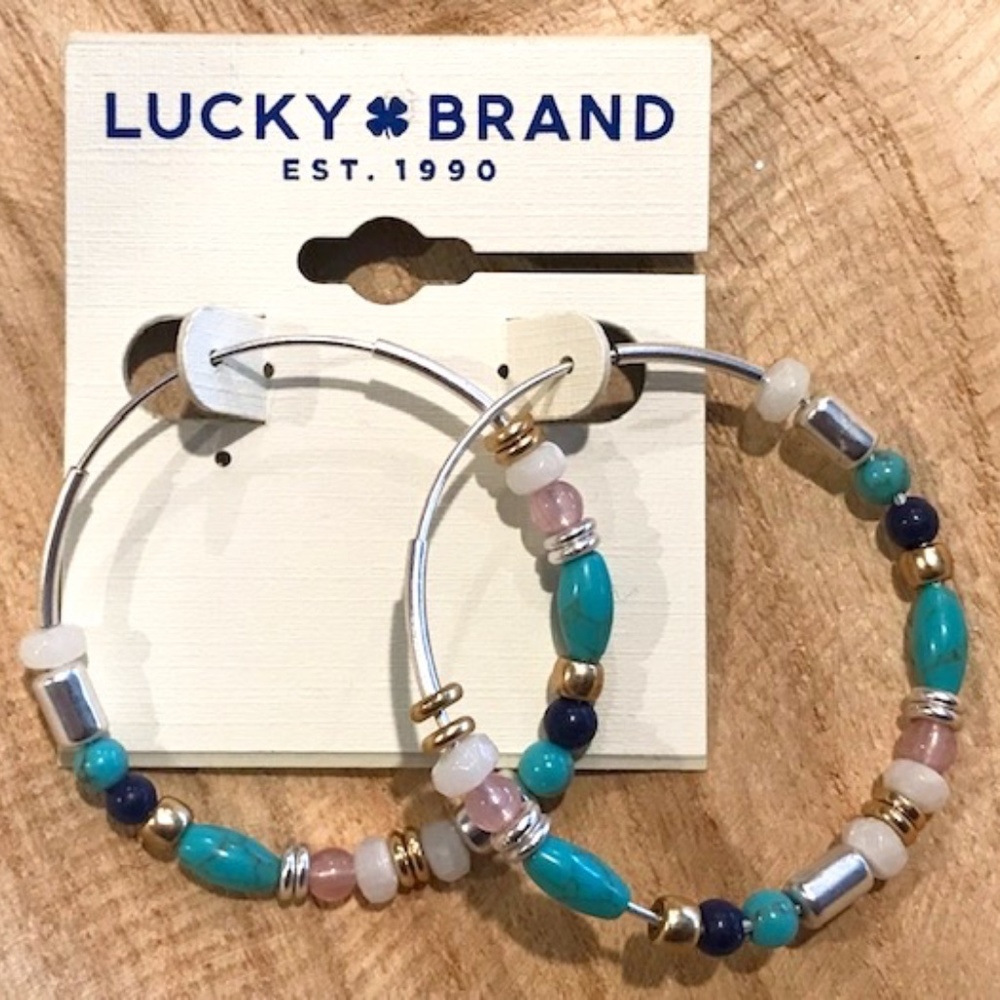 Lucky Brand Beaded Hoop Earrings NWT!